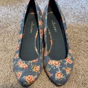 UNIONBAY Women's Floral Flats - Blue and Pink
